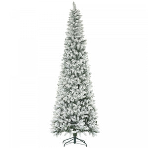 Homcom Arbre De Noel Artificiel Floque De 9 Pieds Avec Base En Acier, Vert