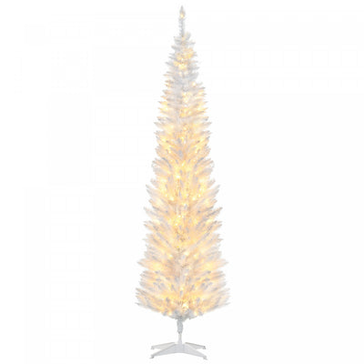 Homcom 7' Prelit Artificial Christmas Tree With Warm White Led Lights|Homcom Arbre De Noel Artificiel Illumine 7 Pi Avec Lumieres Led Blanc Chaud