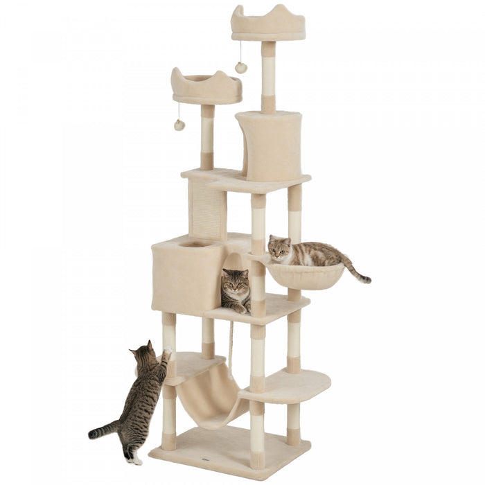 Grand Arbre A Chat De 81 Po Avec Griffoirs, Gris Fonce
