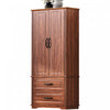 Armoire De Rangement Angela 71\" Avec Etageres Reglables Et 2 Tiroirs - Brune
