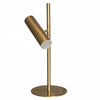 Lampe de table Constance de Dainolite en acrylique givré qui diffuse la lumière, avec fini laiton vieilli et ampoule de 6 W