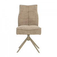  Chaise de salle a manger pivotante Elowen rembourree taupe (ens. de 2)