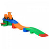 Qaba Montagnes Russes Haut Et Bas De 9,8 Pieds Pour Enfants, 4 Pieces, Montagnes Russes Pour Tout-petits, Jouet Avec Marches Laterales, Voiture Coulissante Avec Poignees, Pour 2 A 5 Ans