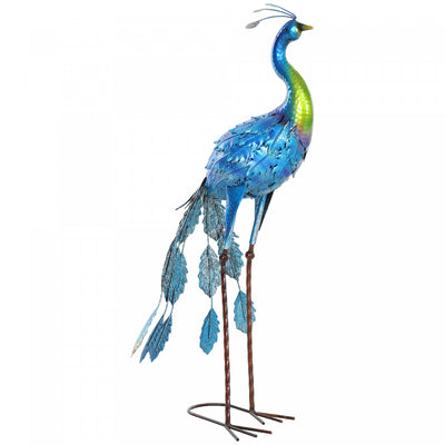 Outsunny Peacock Garden Statue, 32.7" Standing Steel Lawn Ornament