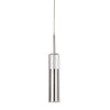 Luminaire suspendu Luna de Dainolite en verre transparent, avec fini chromé poli et ampoule à DEL de 6 W