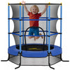 Qaba Mini Trampoline pour Enfants 65 po avec Filet de Cloture Integre Fermeture Eclair Coussin de Securite Interieur Exterieur pour Enfants Tout-Petit Age 3-6 Ans