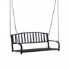 Outsunny 50\" Balancoire De Porche Banc Suspendu Chaise De Planeur D'exterieur Avec Chaine Noir