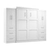 Grand lit escamotable Pur de Bestar de 115 po (L) avec armoires de rangement - blanc