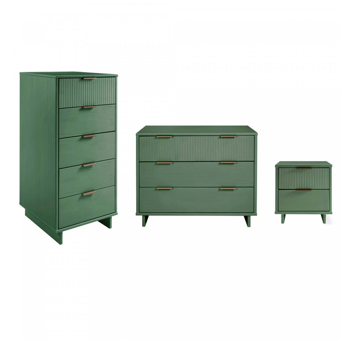 Ensemble de commode 3 pieces Granville Modern en vert sauge