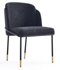 Chaise de salle à manger Flor de Manhattan Comfort en tissu - noire