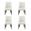 Chaise de salle a manger moderne Beever en bois et chenille creme - Lot de 4