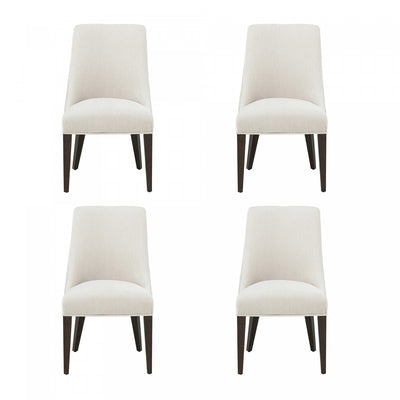 Beever Modern Chenille Wood Dining Chair in Cream - Set of 4 | Chaise de salle a manger moderne Beever en bois et chenille creme - Lot de 4