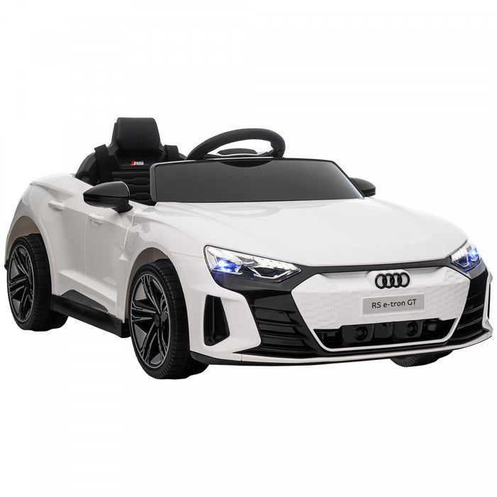 Aosom Audi Voiture Electrique Sous Licence Sur Avec Telecommande, 12v 3.1 Mph Jouet Pour 37-60 Mois Garcons Et Filles Avec Systeme De Suspension, Klaxon, Musique, Lumieres, Blanc