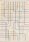 Carpette à poil long Bella à motifs zigzag géométriques de style bohème - 7 pi 10 po x 10 pi 10 po