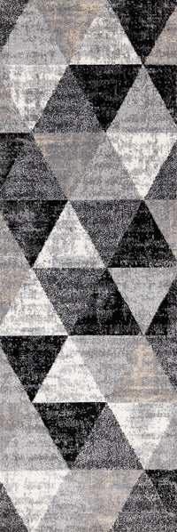Carpette Covington à motifs de triangles vieillis - 2 pi 8 po x 7 pi 7 po