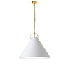Luminaire suspendu Princeton de Dainolite de 24 po de diamètre avec abat-jour blanc, fini laiton vieilli et 1 ampoule