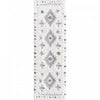 Carpette à poil long Lola grise à motif de diamants - 2 pi 7 po x 8 pi