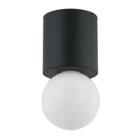 Plafonnier affleuré Theron de Dainolite en forme de globe, avec fini noir mat et 1 ampoule