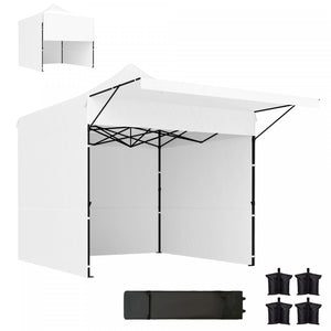 Outsunny Tente A Auvent Escamotable 10' X 10' Avec Parois Laterales, Upf50+