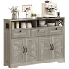 Buffet HOMCOM, Armoire de rangement avec 4 portes et 3 tiroirs, Gris
