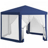 Outsunny Tente Tonnelle De Patio Hexagonale, Bleu