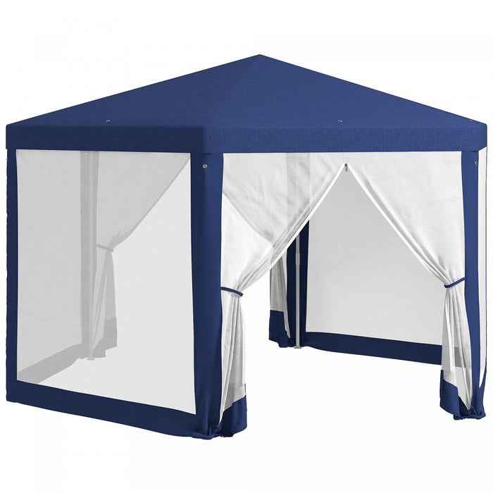 Outsunny Tente Tonnelle De Patio Hexagonale, Bleu