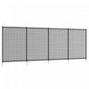 Outsunny Cloture de piscine en aluminium, lot de 4, 4' x 12', noir