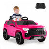 Costway 12v Enfants Roulent Sur La Voiture Chevrolet Tahoe Camion Electrique Suv Telecommande W / Lumiere Et Musique Rose