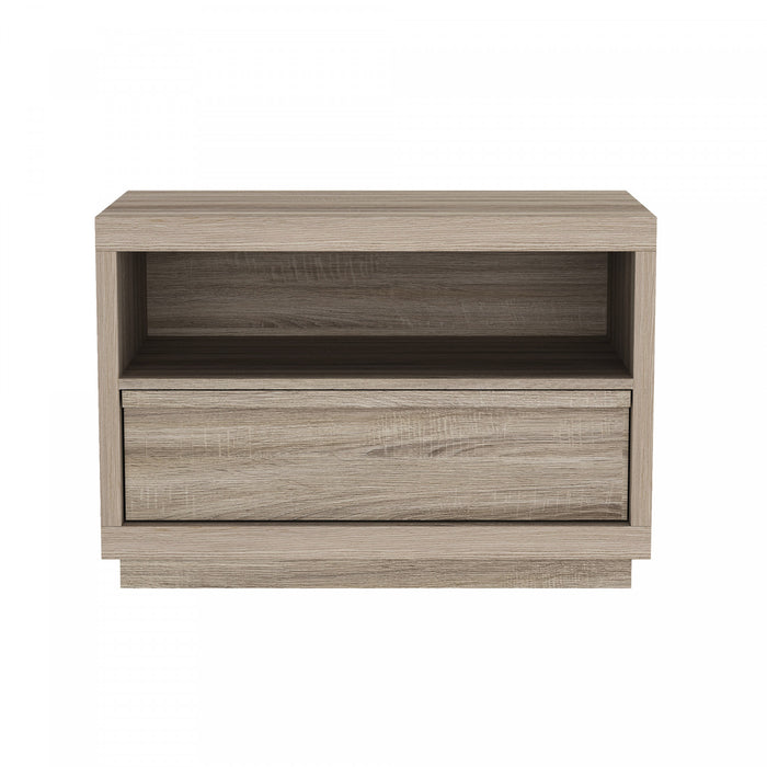 Table de nuit contemporaine Navis 32\" en chene naturel (1 tiroir)