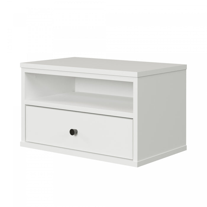 Sazena Table De Chevet Flottante Avec Eclairage Del - Blanc Solide