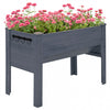Outsunny Lit De Jardin Sureleve En Bois 48 Po Avec Crochets A Outils, Gris