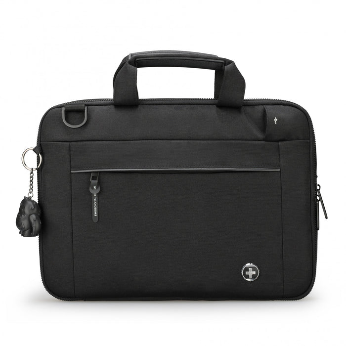 Housse pour ordinateur portable Swissdigital Bolligen 16\" – Chargement USB, resistant a l'eau, systeme Add-A-Bag, protection rembourree, voyage