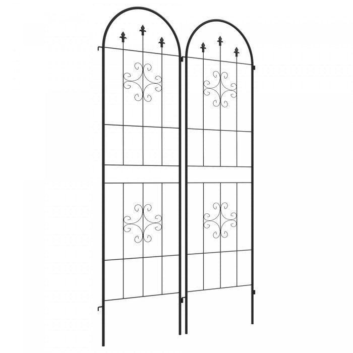 Lot De 2 Treillis De Jardin En Metal Pour Plantes Grimpantes Et Fleurs