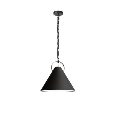 Dainolite Princeton 1 Light Pendant 16" Dia Matte Black Finish Black Shade Lamp|Luminaire suspendu Princeton de Dainolite de 16 po de diamètre avec abat-jour noir, fini noir mat et 1 ampoule