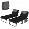 Outsunny 2 Pieces Chaises Longues Pliantes, Chaises Inclinables, Noir