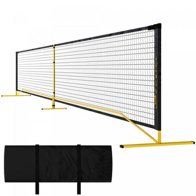 Soozier 22ft Regulation Portable Pickleball Net With Carrying Bag, Yellow