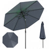 Parasol solaire Costway 10 FT avec 96 LED, inclinaison reglable a 35°, haut ventile, marine