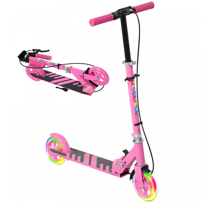 Qaba Trottinette Pour Enfants 3-6 Ans, Trottinettes Avec Roues Lumineuses