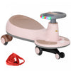 Qaba Voiture Pour Enfants De 2 A 6 Ans, Avec Corde De Traction Pour Les Parents, Musique, Lumiere, Voiture Sans Piles, Mouvement De Torsion Pour Diriger, Rose