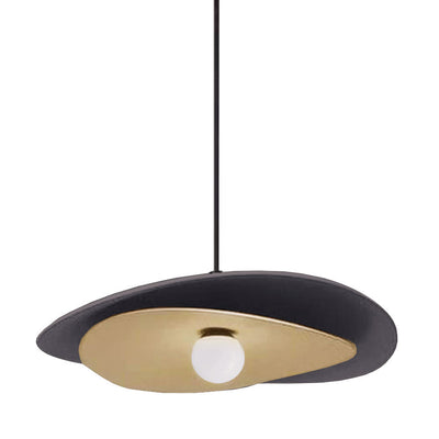 Dainolite Paven LED Pendant 12w Matte Black/Aged Brass Lamp|Luminaire suspendu Paven de Dainolite avec fini noir mat et laiton vieilli et ampoule à DEL de 12 W