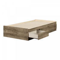 Lit matelot simple Arlen avec 3 tiroirs - chêne vieilli