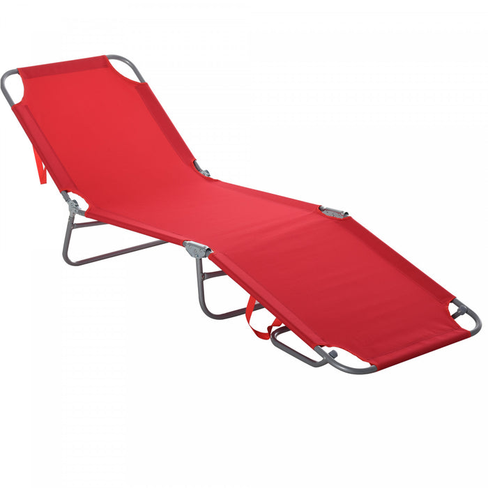 Chaise Longue Pliante D'exterieur Outsunny, Rouge