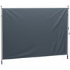 Outsunny Auvent De Patio Retractable, Ecran De Confidentialite, Gris Fonce