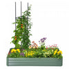 Outsunny Lit de jardin sureleve avec 2 cages a tomates en treillis, noir