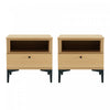 Table de nuit moderne Amara 20\" en chene clair (1 tiroir) - Lot de 2
