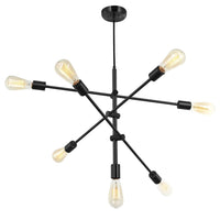 Luminaire suspendu réglable Alexa de Dainolite avec fini noir mat et 7 ampoules