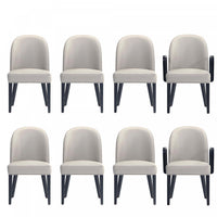  Ensemble de 8 chaises de salle a manger Hillman Modern en gris clair