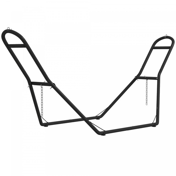 Outsunny Support de Hamac 2,7 m Hauteur Ajustable, Capacite 150 kg, Noir