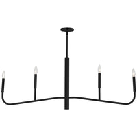 Lustre horizontal Eleanor de Dainolite avec fini noir mat et 4 ampoules