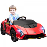 Qaba Voiture Electrique Pour Enfants 12 V, Alimentee Par Batterie, Lamborghini Autentica, Voiture Po